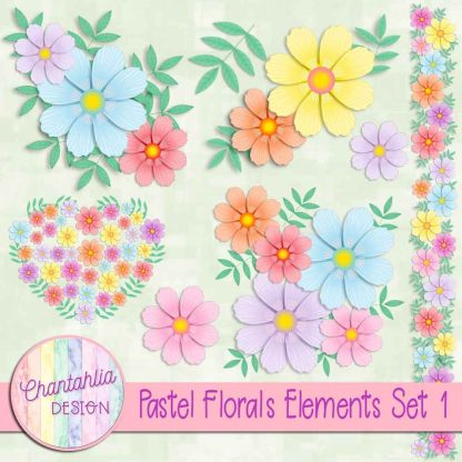 Free design elements in a Pastel Florals theme
