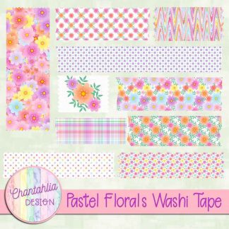 Free washi tape in a Pastel Florals theme.