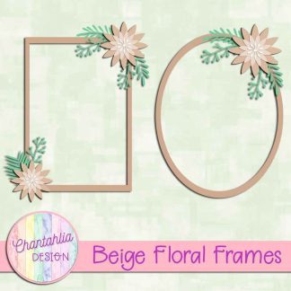 Free beige floral frames
