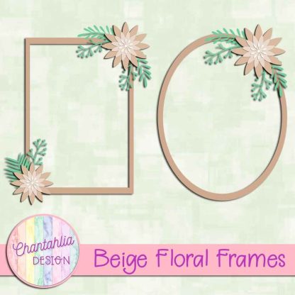 Free beige floral frames