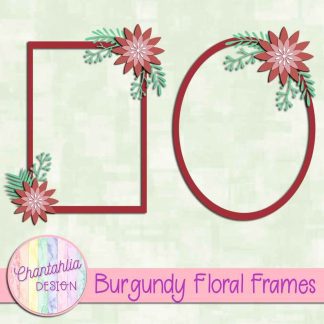 Free burgundy floral frames