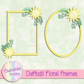 Free daffodil floral frames