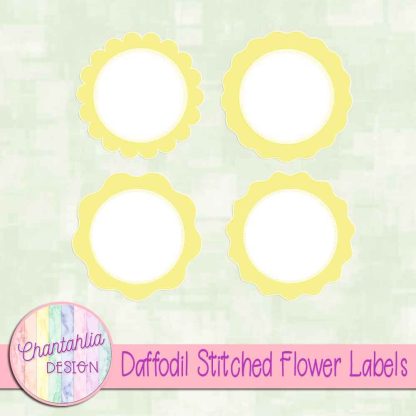Free daffodil stitched flower labels