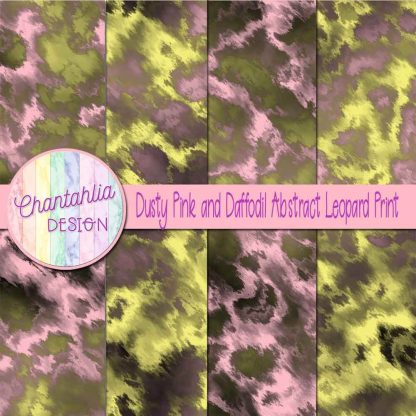 Free dusty pink and daffodil abstract leopard print digital papers