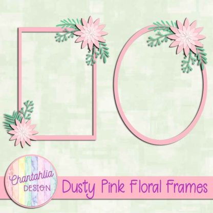 Free dusty pink floral frames