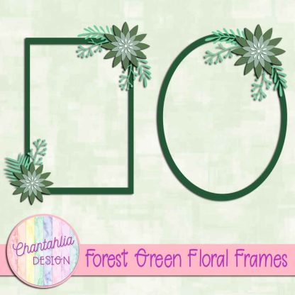 Free forest green floral frames