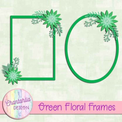 Free green floral frames