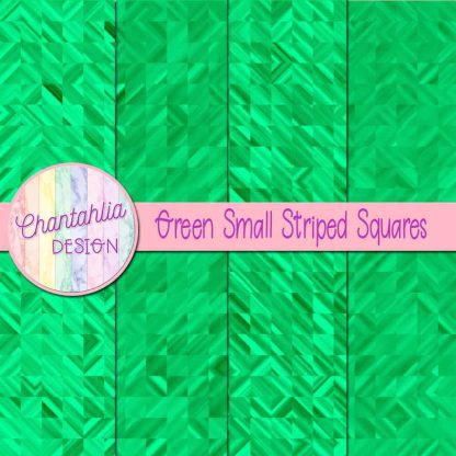 Free green small striped squares digital papers