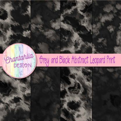Free grey and black abstract leopard print digital papers