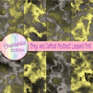 Free grey and daffodil abstract leopard print digital papers