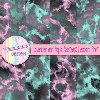 Free lavender and aqua abstract leopard print digital papers