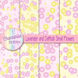 Free lavender and daffodil small flowers digital papers