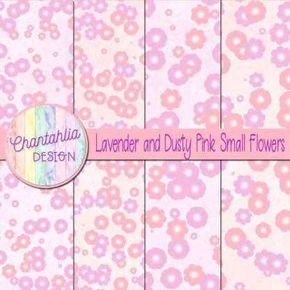 Free lavender and dusty pink small flowers digital papers