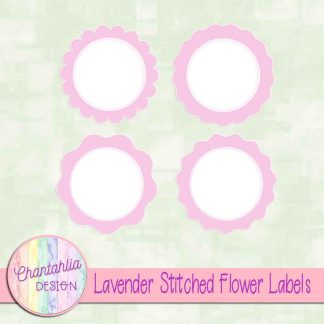 Free lavender stitched flower labels