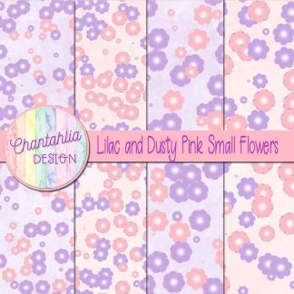 Free lilac and dusty pink small flowers digital papers
