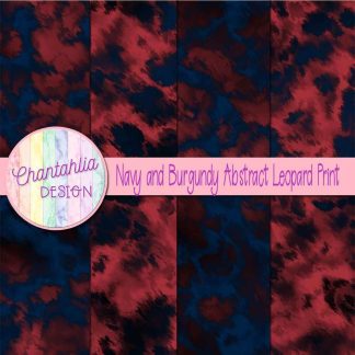 Free navy and burgundy abstract leopard print digital papers