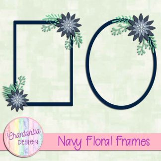 Free navy floral frames