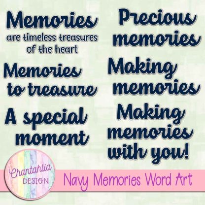 Free navy memories word art