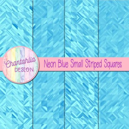 Free neon blue small striped squares digital papers