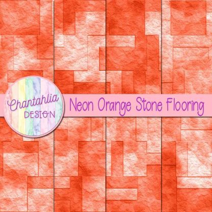 Free neon orange stone flooring digital papers