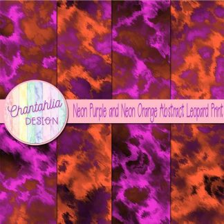 Free neon purple and neon orange abstract leopard print digital papers