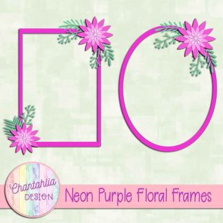 Free neon purple floral frames