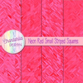 Free neon red small striped squares digital papers