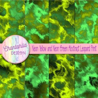Free neon yellow and neon green abstract leopard print digital papers