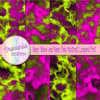 Free neon yellow and neon pink abstract leopard print digital papers