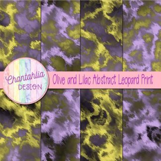 Free olive and lilac abstract leopard print digital papers