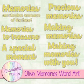 Free olive memories word art