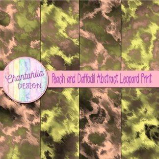 Free peach and daffodil abstract leopard print digital papers