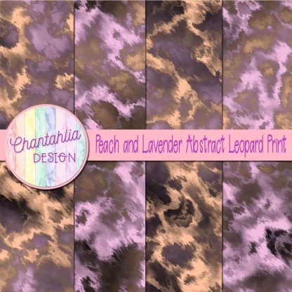Free peach and lavender abstract leopard print digital papers
