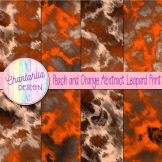 Free peach and orange abstract leopard print digital papers