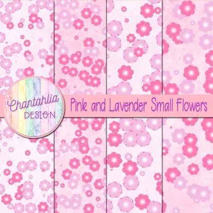 Free pink and lavender small flowers digital papers