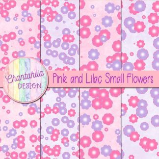 Free pink and lilac small flowers digital papers
