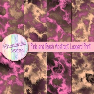 Free pink and peach abstract leopard print digital papers