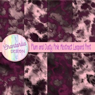 Free plum and dusty pink abstract leopard print digital papers