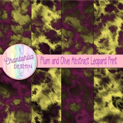 Free plum and olive abstract leopard print digital papers