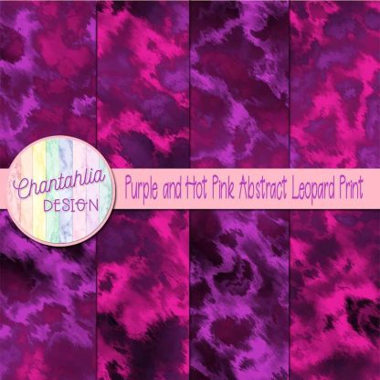 Free purple and hot pink abstract leopard print digital papers