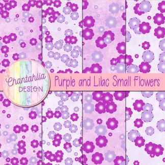 Free purple and lilac small flowers digital papers