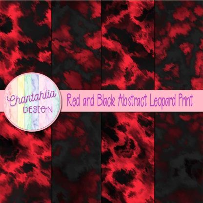 Free red and black abstract leopard print digital papers
