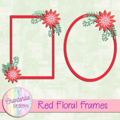 Free red floral frames