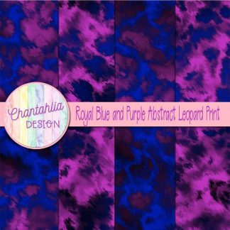 Free royal blue and purple abstract leopard print digital papers