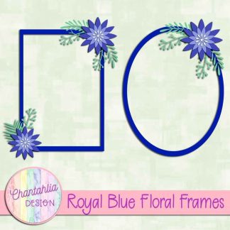 Free royal blue floral frames