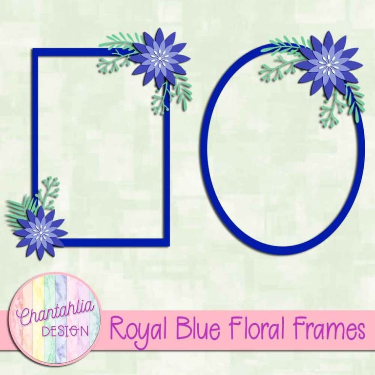 Frame Design Color:blue Free Floral Frames in Royal Blue