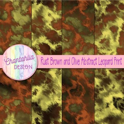 Free rust brown and olive abstract leopard print digital papers