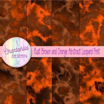 Free rust brown and orange abstract leopard print digital papers