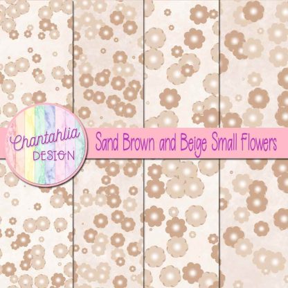 Free sand brown and beige small flowers digital papers