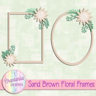 Free sand brown floral frames